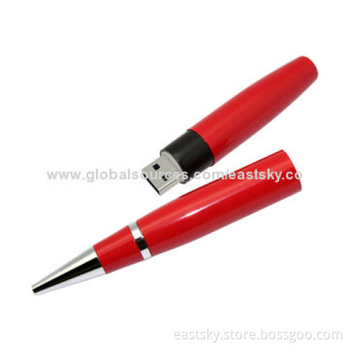 Promotional Pen Shape USB, Warranty Free for 2 Years, Metal Material, Comes in Silver or Black Color
